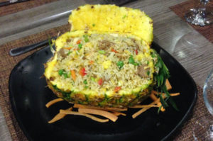 pineapple filled with fried rice
