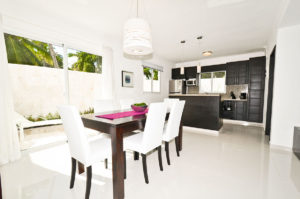 dining room and kitchen in ground floor condo at The SANCTUARY at Los Corales