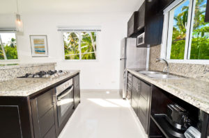 kitchen area in second floor condo at The SANCTUARY at Los Corales
