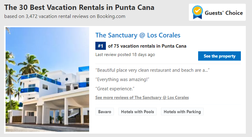 screenshot of 30 best vacation rentals in punta cana ad